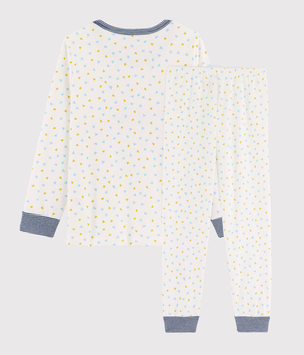 Children's Tiger Motif Ribbed Pyjamas white/multicolor