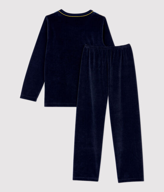 Boys' Striped Velour Pyjamas SMOKING blue/MULTICO white