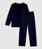 Boys' Striped Velour Pyjamas SMOKING blue/MULTICO white