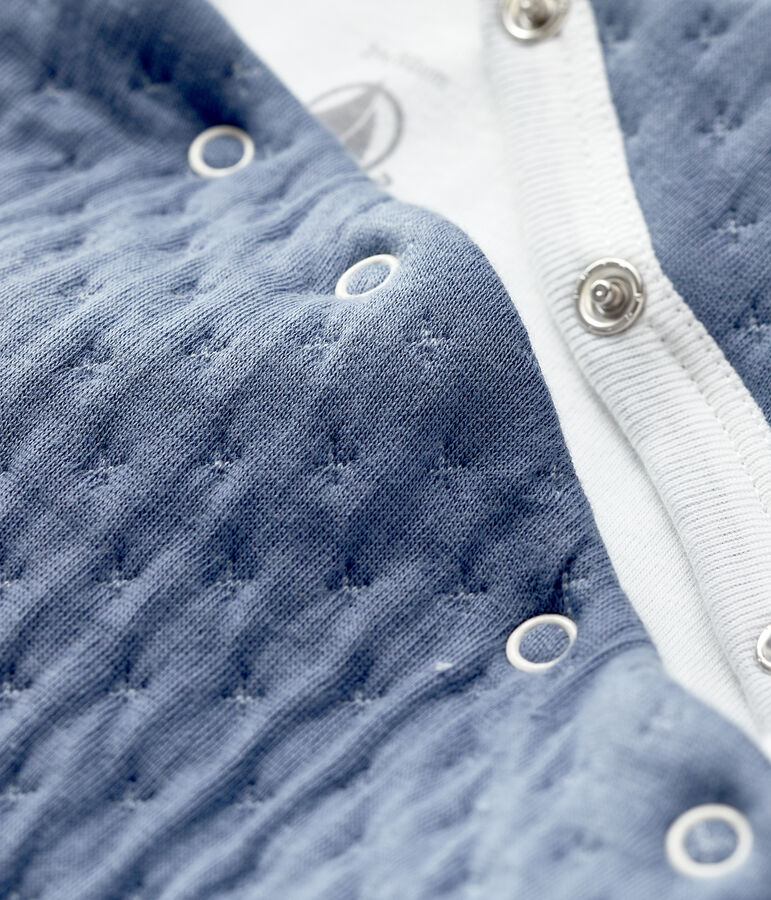 Babies' Long Jumpsuit in Quilted Tube Knit grey