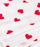 Red heart print cotton muslin for babies MARSHMALLOW white/TERKUIT red