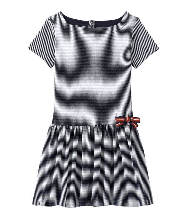 Girl's milleraies-striped dress blue/white