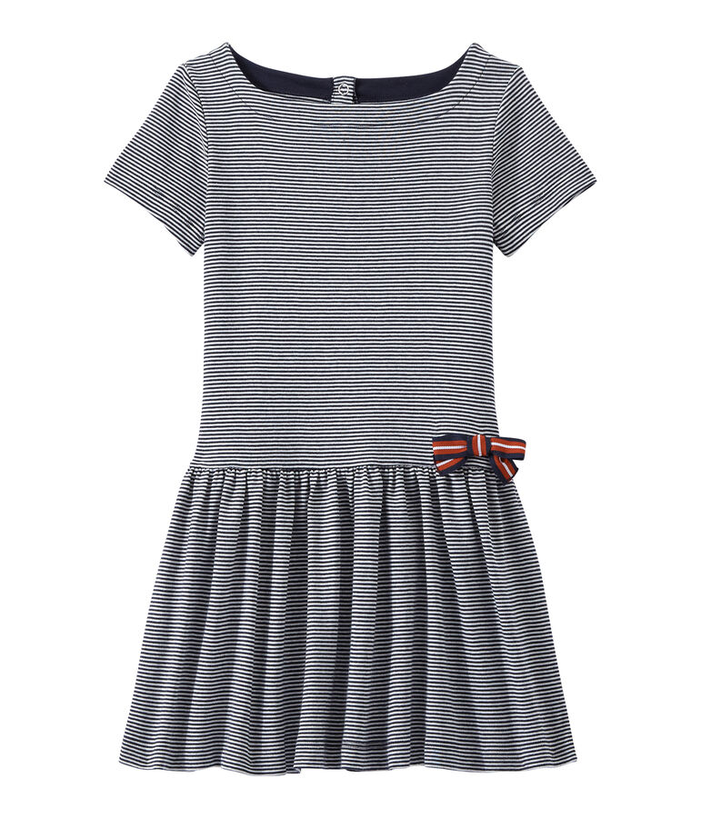 Girl's milleraies-striped dress blue/white