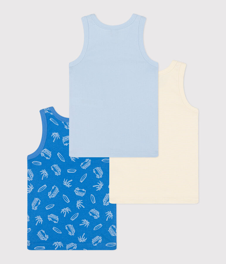 Children's van print cotton tank tops - 3-pack multicolor