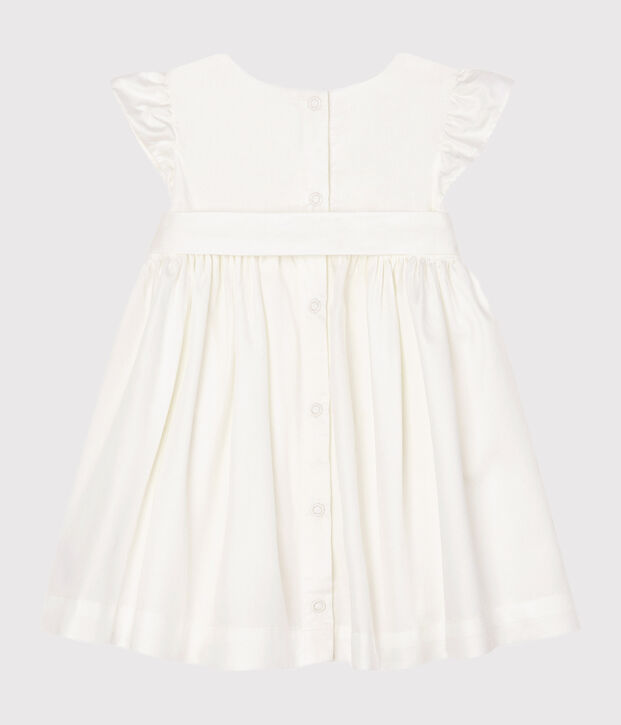 Baby Girls' Satin Short-Sleeved Dress white