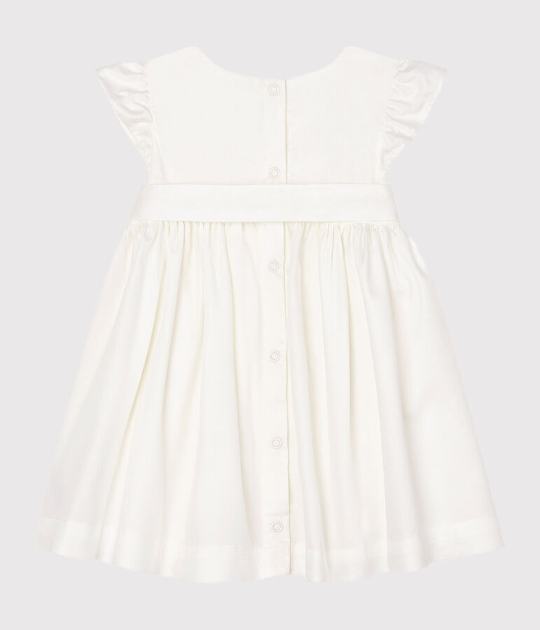 Baby Girls' Satin Short-Sleeved Dress white
