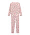 Little girl's fitted pyjamas. JOLI pink/MULTICO white