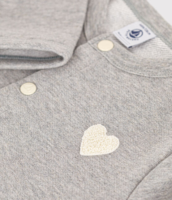 Girls' fleece cardigan CHATON CHINE grey