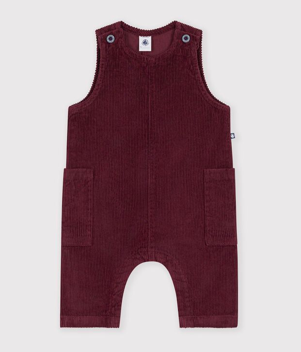 Babies' plain long corduroy jumpsuit TRUFFE
