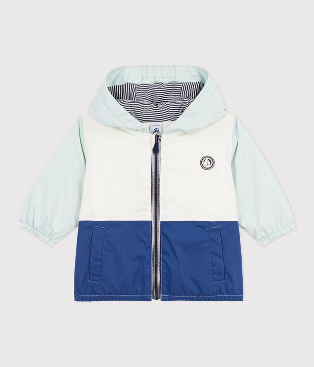 Babies' colour block printed windbreaker, pinstripe lining blue/multicolor