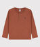 Boys' Long-Sleeved Cotton T-Shirt CINA brown