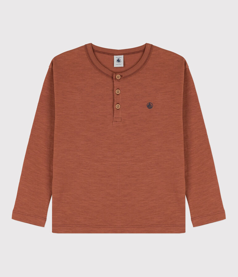 Boys' Long-Sleeved Cotton T-Shirt brown