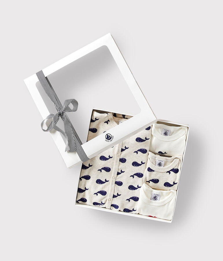 Babies' Pyjamas and 3-Pack of Whale Patterned Bodysuits multicolor