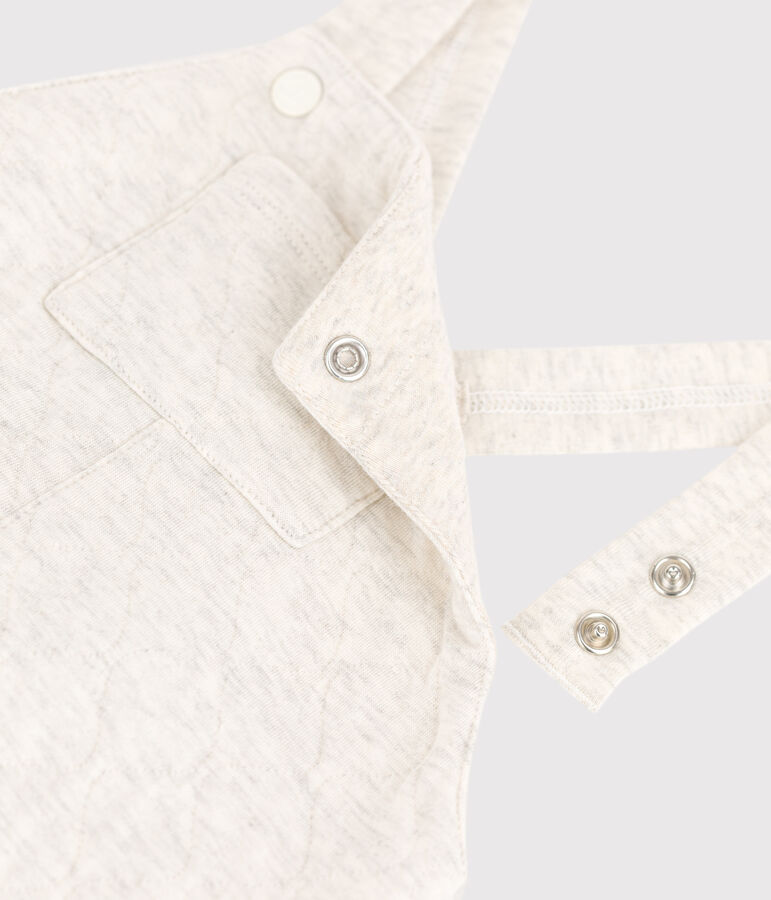 Babies' Long Quilted Tube-Knit Dungarees beige