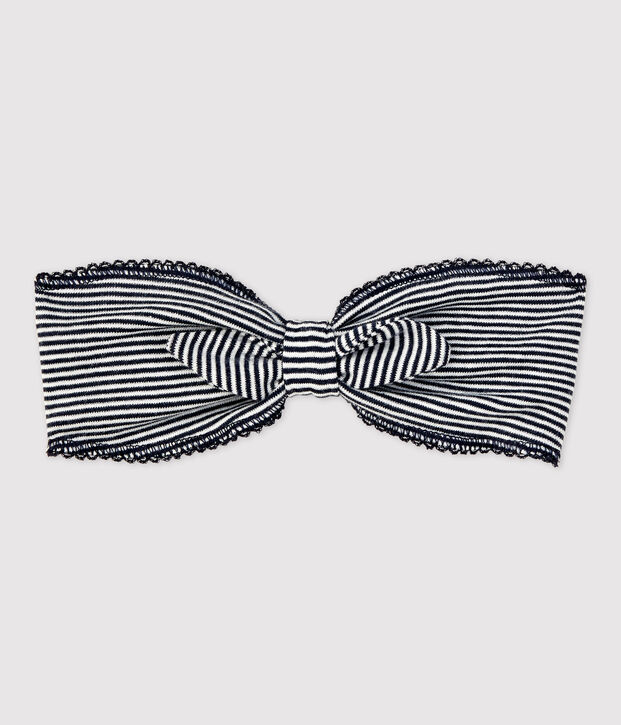 Babies' Sailor Striped Organic Cotton Headband blue/white