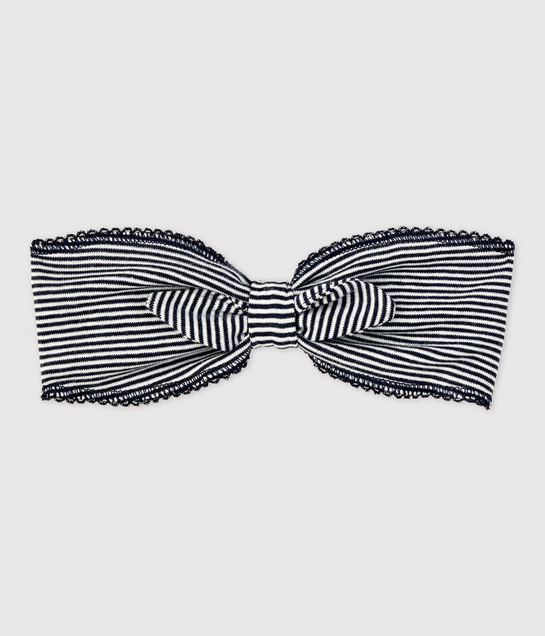 Babies' Sailor Striped Organic Cotton Headband blue/white