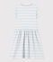 Girls' Stripy Short-Sleeved Cotton Dress GOMME /MARSHMALLOW