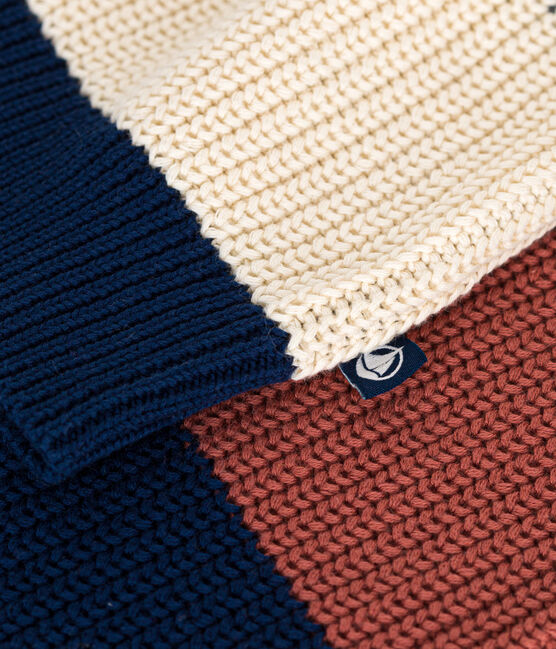 Women's Striped Cotton Pullover AVALANCHE white/MULTICO