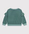 Girls' plain terry velour sweatshirt BRUT green
