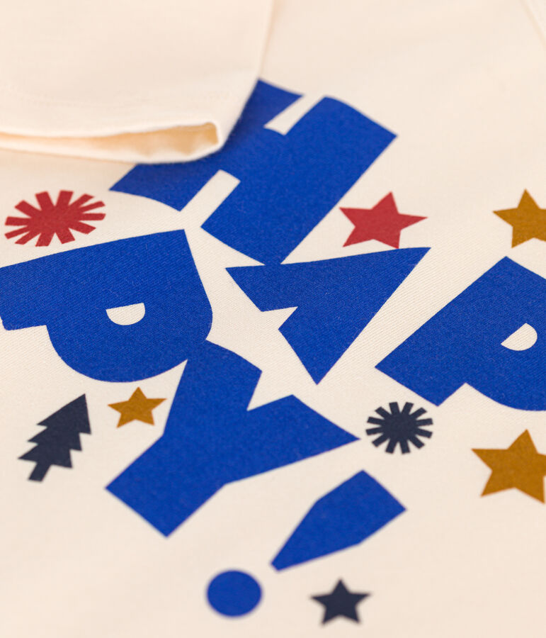 Boys' long-sleeved fine jersey T-shirt AVALANCHE Ecru