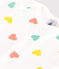 Babies' short-sleeved printed cotton body MARSHMALLOW blue/AQUATIC