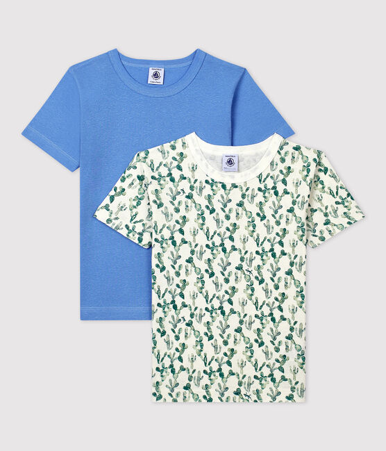 Boys' Short-sleeved Cactus Pattern Cotton and Linen Blend T-Shirt - 2-Pack variante 1