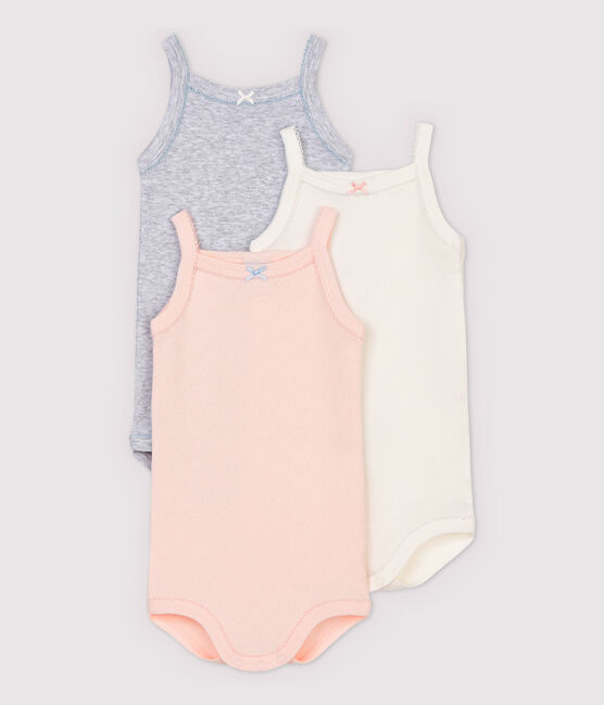 Baby Girls' Strappy Organic Cotton Bodysuits - 3-Pack variante 1