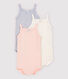 Baby Girls' Strappy Organic Cotton Bodysuits - 3-Pack