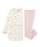 Girls' Long-Sleeved Double-Sided Jersey Nightdress with Heart Print MARSHMALLOW white/MULTICO white