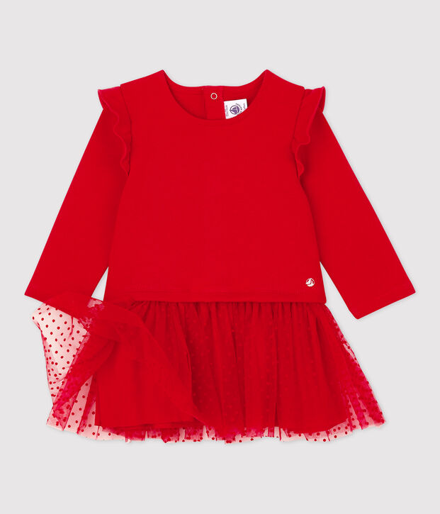 Babies' Fleece/Tulle Dress red