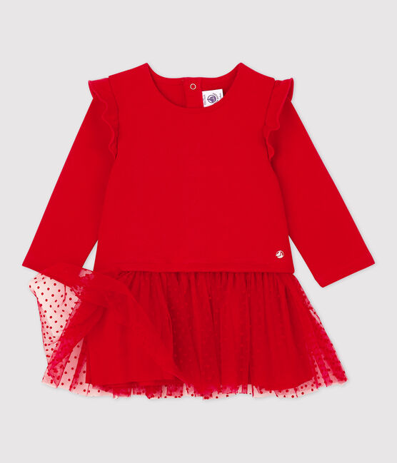 Babies' Fleece/Tulle Dress TERKUIT red