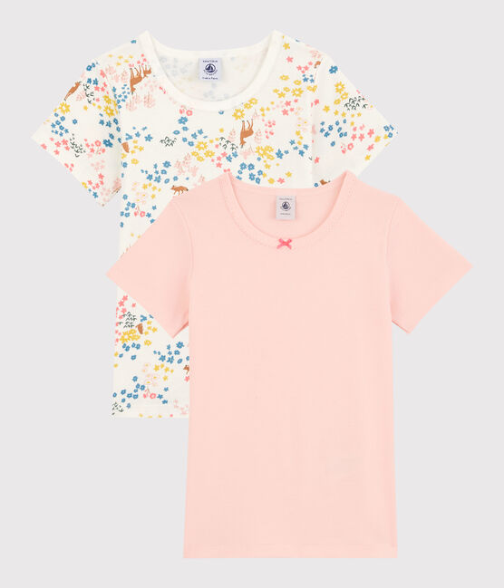 Girls' Short-Sleeved Organic Cotton T-Shirts - 2-Pack variante 1