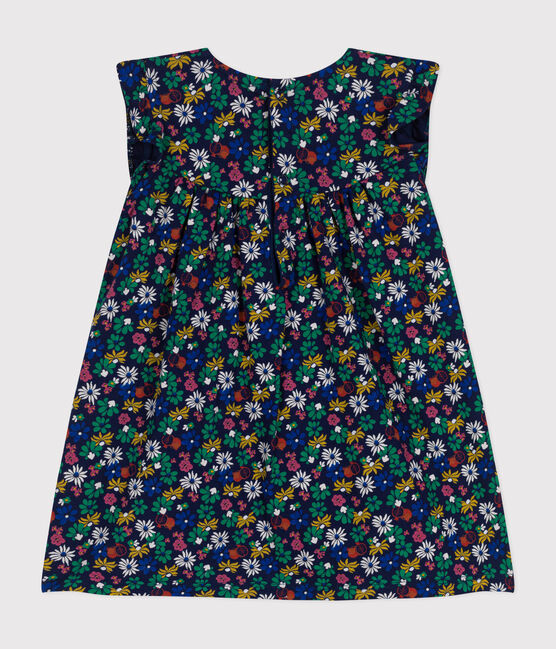 Babies' Sleeveless Jersey Dress MEDIEVAL blue/MULTICO white