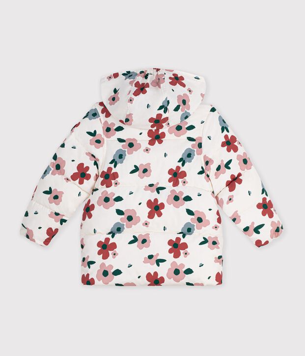 Children's floral pattern puffer jacket Ecru/multicolor