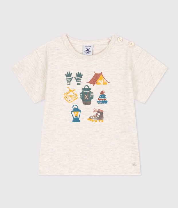 Babies' Plain Short-Sleeved Jersey T-Shirt beige