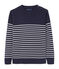 Men's Sailor Pullover with Stripe Design SMOKING blue/LAIT white