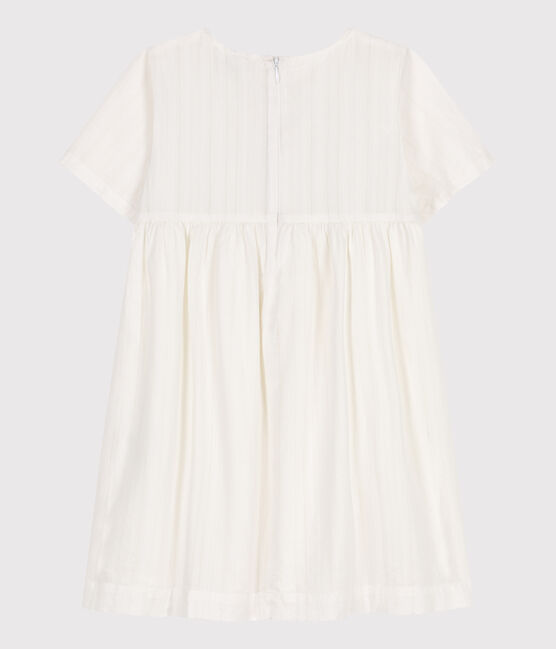 Children's short-sleeved cotton dress ECUME white