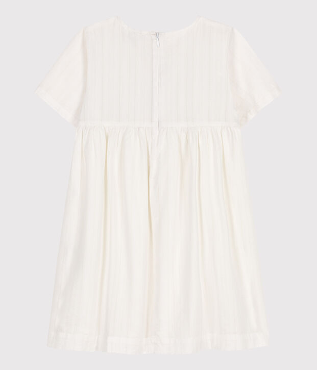Children's short-sleeved cotton dress white