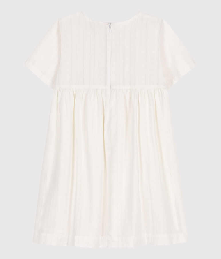 Children's short-sleeved cotton dress white