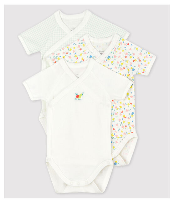 Babies' Short-Sleeved Wrapover Organic Cotton Bodysuits - 3-Pack variante 1
