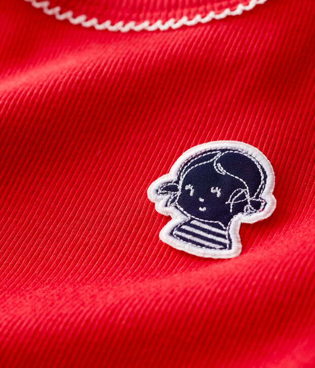 Girls' Short-Sleeved Cotton T-Shirt red