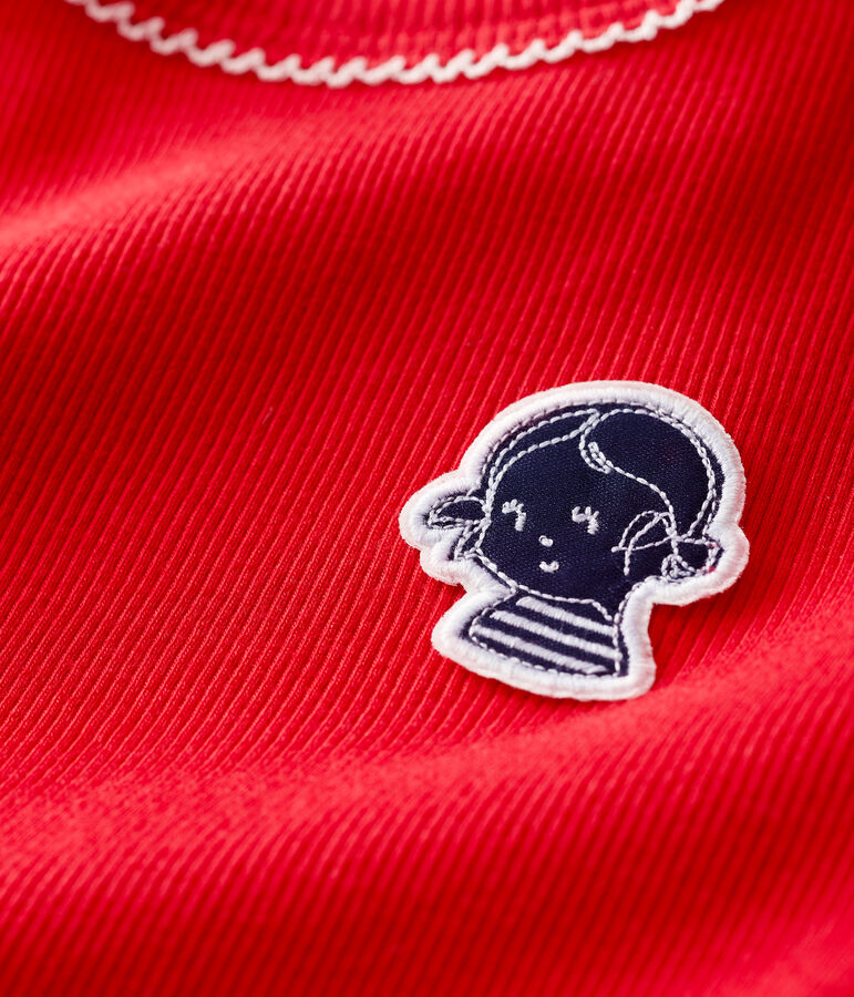 Girls' Short-Sleeved Cotton T-Shirt TERKUIT red