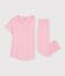Children's printed cotton pyjamas with short sleeves and long legs pink/multicolor
