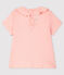 Baby Girls' Short-Sleeved Cotton Openwork Blouse MINOIS pink/ECUME white