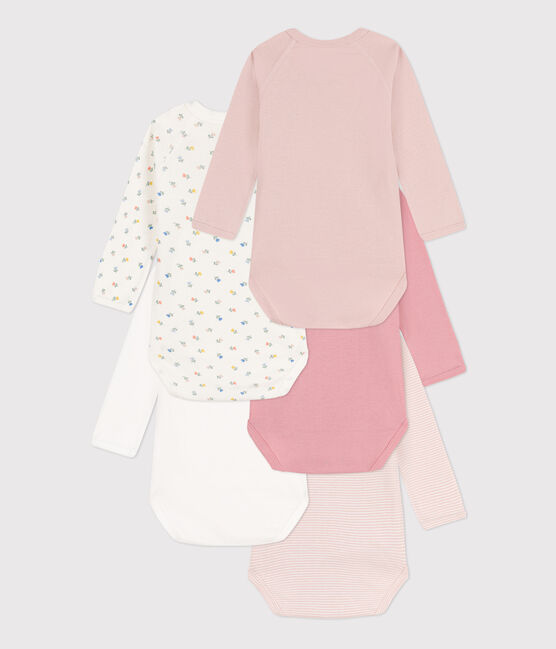 Long-Sleeved Wrapover Printed Cotton Bodysuits - Pack of 5 variante 2