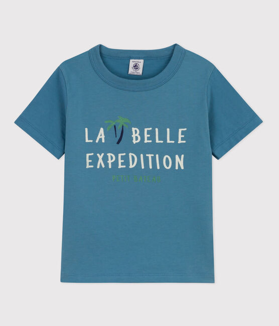Boys' Short-Sleeved Cotton T-Shirt LAVIS blue