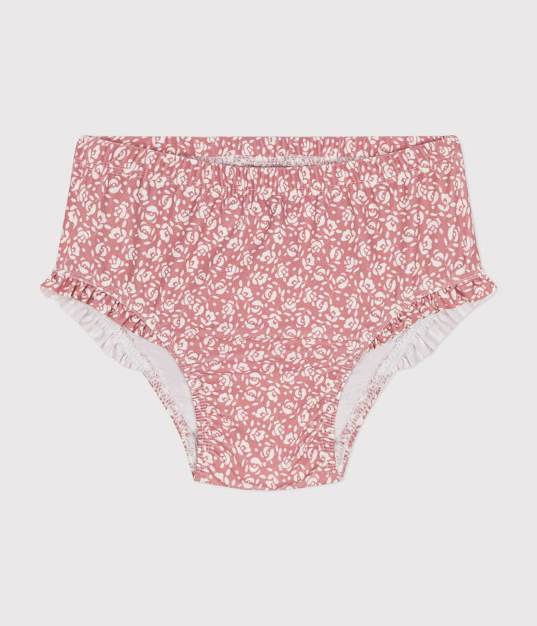 Babies' swim briefs pink/white