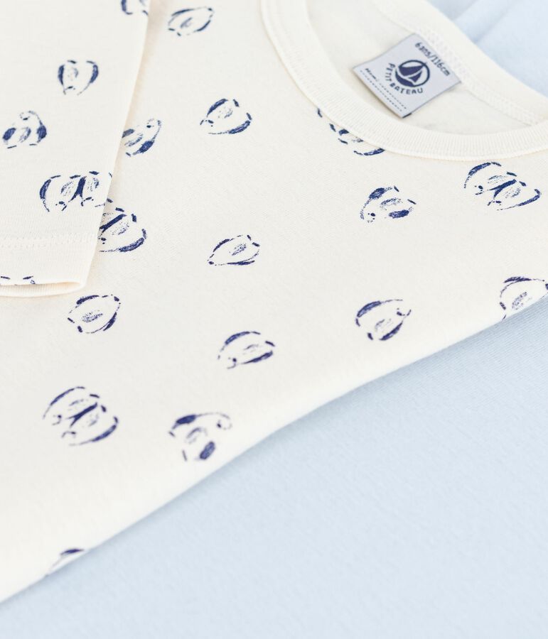 Children's long-sleeved printed cotton T-shirts - 2-Pack multicolor