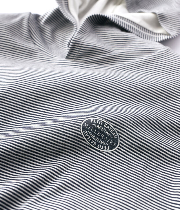 Women's Striped Cotton Hoodie blue/white