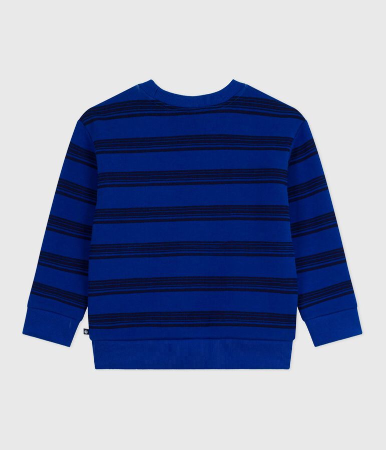 Children's stripy cotton sweatshirt blue/blue